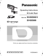 Panasonic SV-SD300V Operating Instructions Manual preview