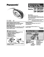 Panasonic SV-SW20V Operating Instructions preview