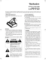 Panasonic SX-PR950 User Manual preview