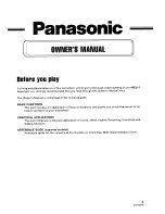 Preview for 3 page of Panasonic SXKC211 - ELECTRONIC KEYBOARD Owner'S Manual