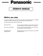 Preview for 3 page of Panasonic SXKC600 - ELECTRONIC KEYBOARD Owner'S Manual