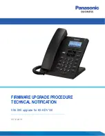 Предварительный просмотр 1 страницы Panasonic T-Mobile KX-HDV130 Firmware Upgrade Procedure