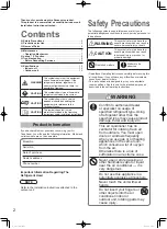 Preview for 2 page of Panasonic T3 Series Operating Instructions Manual