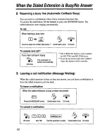 Предварительный просмотр 10 страницы Panasonic T7436 - KX - Corded Phone User Manual