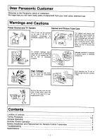 Preview for 2 page of Panasonic TC-2001ZR Operating Instructions Manual