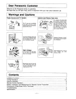 Предварительный просмотр 2 страницы Panasonic TC-21L1Z Operating Instructions Manual