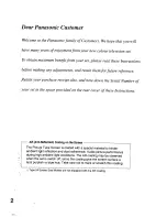 Preview for 2 page of Panasonic TC-24WG10 Series Operating Instructions Manual