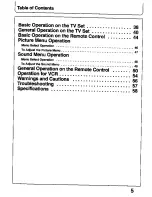 Предварительный просмотр 5 страницы Panasonic TC-26T1Z Operating Instructions Manual