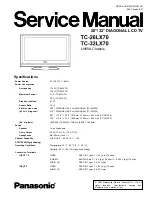 Panasonic TC-32LX70 - 32" LCD TV Service Manual preview