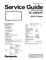 Предварительный просмотр 1 страницы Panasonic TC-42PD1F Service Manual