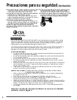 Предварительный просмотр 5 страницы Panasonic TC-42PX14 - 42" Plasma Panel Instrucciones De Operación