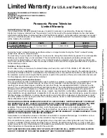 Предварительный просмотр 55 страницы Panasonic TC-50PS14 - 49.9" Plasma TV Operating Instructions Manual