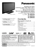 Panasonic TC-54PS14 - 54.1" Plasma TV Operating Instructions Manual предпросмотр