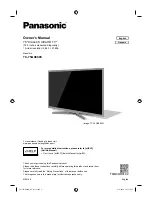 Предварительный просмотр 1 страницы Panasonic TC-75GX880C Owner'S Manual