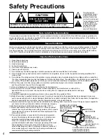 Preview for 4 page of Panasonic TC-L26X1 - 26" LCD TV Operating Instructions Manual