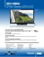 Preview for 1 page of Panasonic TC-L32DT30 Specifications