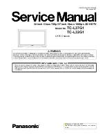 Предварительный просмотр 1 страницы Panasonic TC-L32G1 - 32" LCD TV Service Manual