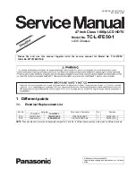 Preview for 1 page of Panasonic TC-L47E50-1 Simplified Service Manual