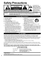 Preview for 4 page of Panasonic TC-P50G10 Operating Instructions Manual