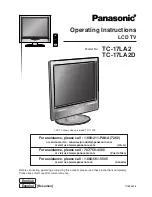 Preview for 1 page of Panasonic TC17LA2 - 17" LCD COLOR TV Operating Instructions Manual