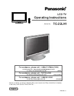 Предварительный просмотр 1 страницы Panasonic TC22LH1 - 22" WIDE LCD CLR TV Operating Instructions Manual