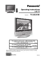 Panasonic TC22LH30 - LCD TV/ DVD RAM COMBO Operating Instructions Manual preview