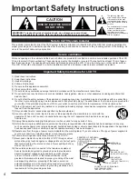 Предварительный просмотр 4 страницы Panasonic TC23LX60 - 23" LCD TV Operating Instructions Manual