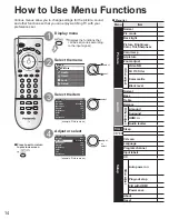 Предварительный просмотр 14 страницы Panasonic TC26LE60 - 26" LCD CLR TV Operating Instructions Manual