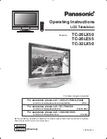 Preview for 1 page of Panasonic TC26LX50 - LCD COLOR TV Operating Instructions Manual