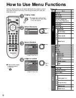 Предварительный просмотр 12 страницы Panasonic TC26LX70L - 26" LCD TV Operating Instructions Manual