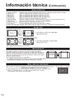 Предварительный просмотр 62 страницы Panasonic TCP50VT20 - 50" 3D PLASMA TV Manual De Instrucciones