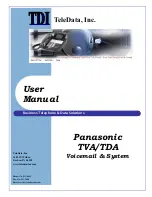 Panasonic TDA User Manual preview