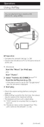 Preview for 64 page of Panasonic Technics OTTAVA f SC-C70MK2 Operating Instructions Manual