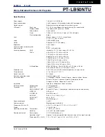 Panasonic Tentative PT-LB50NTU Spec File preview