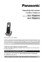 Panasonic TGB810S Operating Instructions Manual preview