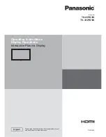 Preview for 1 page of Panasonic TH-103PB1W Operating Instructions Display Operations