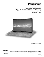 Предварительный просмотр 1 страницы Panasonic TH-103PF12U Operating Instructions Manual