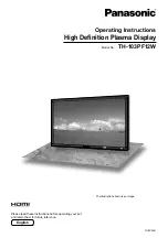 Panasonic TH-103PF12W Operating Instructions Manual preview