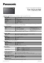 Panasonic TH-152UX1W Product Specification preview