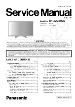 Предварительный просмотр 1 страницы Panasonic TH-32C400S Service Manual