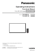 Предварительный просмотр 1 страницы Panasonic th-32ef1e Operating Instructions Manual