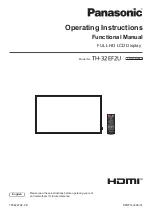 Предварительный просмотр 1 страницы Panasonic TH-32EF2U Operating Instructions Manual