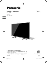 Panasonic TH-32G400H Operating Instructions Manual preview