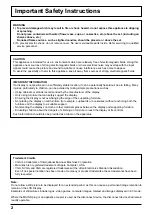 Предварительный просмотр 2 страницы Panasonic TH-32LRT12A Operating Instructions Manual