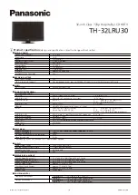 Panasonic TH-32LRU30 Product Specification preview