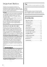 Preview for 2 page of Panasonic TH-32MS600X Operating Instructions Manual