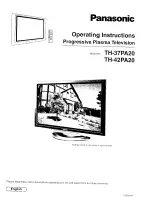 Preview for 1 page of Panasonic TH-37P20 Operating Instructions Manual