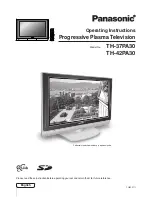 Preview for 1 page of Panasonic TH-37PA30 Operating Instructions Manual