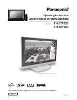 Panasonic TH-37PE30 Operating Instructions Manual preview