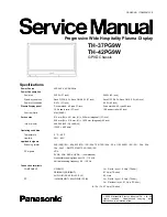 Panasonic TH-37PG9W Service Manual preview